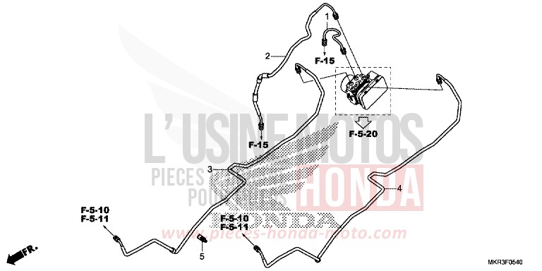 TUYAU DE FREIN de CBR1000RR "Fireblade" GRAND PRIX RED (R380) de 2020